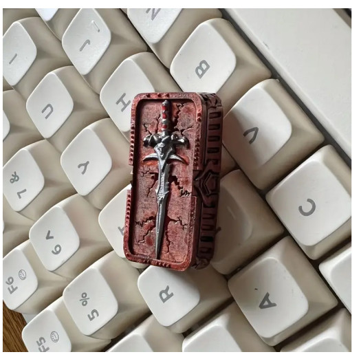 3D Resin Hand-Painted Sword Keycaps for Mechanical Keyboards - ABS Material, OEM Height, Suitable for Capslock and Blackkeys - Perfect for Gaming and Customization - Copper Sword
